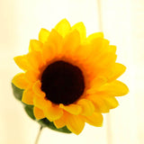 5 Bushes | 70 Yellow Artificial Silk Blossomed Sunflowers | Vase Decor