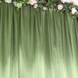 8ftx10ft Olive Green Satin Formal Event Backdrop Drape, Window Curtain Panel