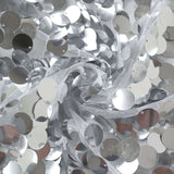 5ft Sparkly Silver Double Sided Big Payette Sequin Chiara Backdrop Stand Cover For Fitted#whtbkgd