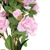 2 Stems | 38inch Tall Pink Artificial Silk Rose Flower Bouquet Bushes