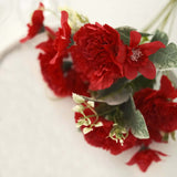 3 Pack | 14inch Red Artificial Silk Carnation Flower Arrangements