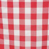 Wholesale Gingham Checkered Polyester Dinner Restaurant Table Top Wedding Catering Party Runner - WHITE / RED#whtbkgd