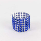 10 Pack Royal Blue Diamond Rhinestone Napkin Ring With Velcro