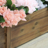 18"x6" | Smoked Brown Rustic Natural Wood Planter Box With Removable Plastic Liners