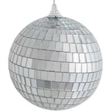 6 Pack | 2Inches Silver Foam Disco Mirror Ball With Hanging Strings, Holiday Christmas Ornaments