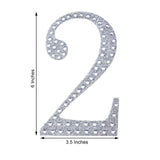 6 inch Silver Decorative Rhinestone Number Stickers DIY Crafts - 2