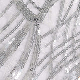 5 Pack Silver Wave Chair Sash Bands With Embroidered Sequins#whtbkgd