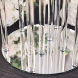 47inch Clear 10 Arm Crystal Cluster Round Taper Candelabra, Candle Holder, Candles Mirror Base