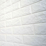 10 Pack | White Foam Brick Peel And Stick 3D Wall Tile Panels - Covers 58sq.ft#whtbkgd