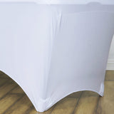 4 Ft Rectangular Spandex Table Cover - White