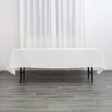 60"x102" White Polyester Rectangular Tablecloth