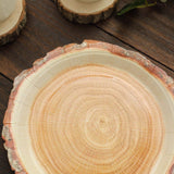 25 Pack | 7inch Natural Rustic Wood Slice Disposable Salad Party Plates