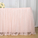 17FT Blush | Rose Gold Premium Pleated Lace Table Skirt