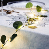 7ft 20 LED Green Silk Eucalyptus Leaf Garland Vine String Lights, Warm White Battery Operated