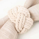 4 Pack | Rustic Burlap Napkin Rings, Handmade Braided Jute Napkin Holders - Cream