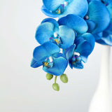 2 Stems | 40inch Tall Royal Blue Artificial Silk Orchid Flower Bouquets