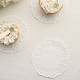 100 Pcs | 4inch Round White Lace Paper Doilies, Food Grade Paper