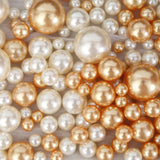 200Pcs Assorted Off White and Gold Lustrous Faux Pearl Beads Vase Fillers