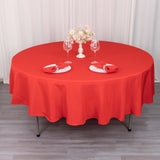 90" Red Premium Polyester Round Tablecloth - 220GSM