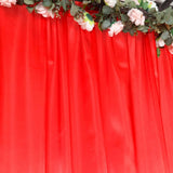 8ftx10ft Red Satin Formal Event Backdrop Drape, Window Curtain Panel