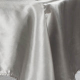 60"x102" Silver Smooth Satin Rectangular Tablecloth