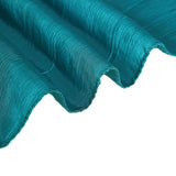 12x108inch Accordion Crinkle Taffeta Table Runner, Elegant Linen Runner - Teal