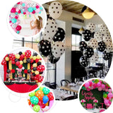 25 Pack | 12inch Black & White Fun Polka Dot Latex Party Balloons