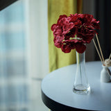 10 Flower Head & Stems | Burgundy Artificial Satin Hydrangeas, DIY Arrangement