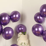 50 Pack Chrome Purple Biodegradable Latex Balloons 12inch Thick Eco Friendly Metallic Party Balloons