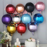 2 Pack | 12inch 4D Metallic Blue Sphere Mylar Foil Helium or Air Balloons