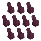 10 Pack Burgundy Polyester Banquet Chair Covers, Reusable Stain Resistant Slip On Chair Covers