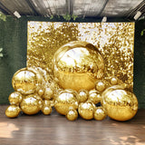 2-Pack Metallic Gold Sphere Balloons, Orbz Mylar Balloons Helium or Air-Filled Party