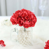 144 Pack | Red Paper Mini Craft Roses, DIY Craft Flowers With Wired Stem