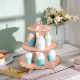 13inch 3-Tier Blush/Rose Gold Cardboard Cupcake Dessert Stand Treat Tower