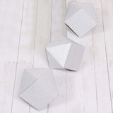 25 Pack | 3x4inch DIY Silver Glittered Geometric Wedding Favor Gift Box