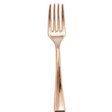 24 Pack | Rose Gold Mini 4inch Heavy Duty Plastic Dessert Forks, Appetizer Forks#whtbkgd