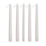 12 Pack | Metallic Pearl White 10inch Premium Wax Taper Candles, Unscented Candles#whtbkgd