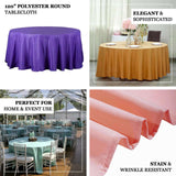 120 inch White Polyester Round Tablecloth