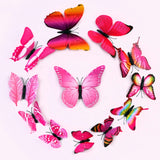 12 Pack | 3D Butterfly Wall Decals, DIY Stickers Decor - Pink Collection#whtbkgd