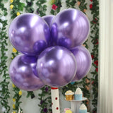 25 Pack | 12inches Metallic Chrome Purple Latex Helium/Air Party Balloons