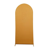 6ft Matte Gold Spandex Fitted Chiara Backdrop Stand Cover For Round Top Wedding Arch