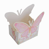 25 Pack White Pink Glitter Butterfly Theme Paper Serving Trays, Snack Food Trays