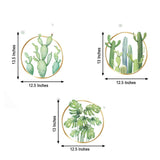 Green Tropical Leaf Plants & Cactus Flat Frame Wall Decals, Decor Stickers