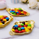 12 Pack | Gold Oval Baroque Mini Party Favor Candy Tray Treat Gift Display Serving Plate - 4.5Inch