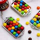 12 Pack | 4inch Silver Rectangular Mini Party Favor Candy Tray Treat Gift Display Serving Plate