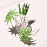 6inch Green Tropical Leaf Parasol Cocktail Drink Umbrella Picks, Natural Bamboo Skewer Sticks