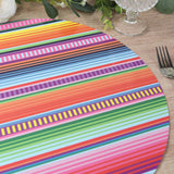 10 Pack Cinco De Mayo Party Theme Paper Placemats, 13inch Round Mexican Serape Fiesta Disposable