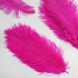 12 Pack | 13-15inch Fuchsia Natural Plume Real Ostrich Feathers, DIY Centerpiece Fillers