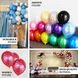 25 Pack | 12inches Shiny Pearl Wine Latex Helium, Air or Water Balloons