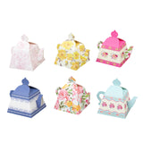 24 Pack Cardboard Favor Boxes in Mixed Vintage Floral Tea Pot Design - Elegant Gift Box#whtbkgd